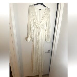 Classic Floor Length  Dress with Elastic Waistband & Ribbon to Wrap Around Waist